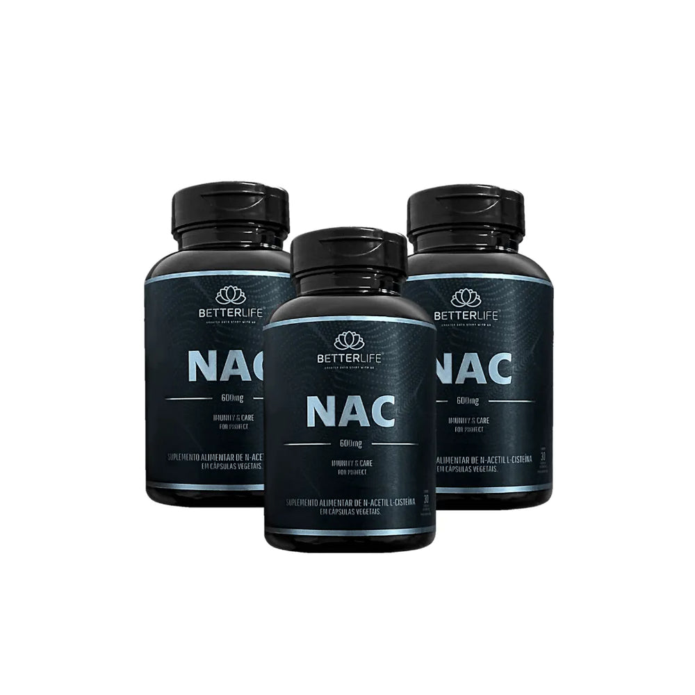 Kit com 3 NAC N-Acetil L-Cisteína 30 Cápsulas - Para 3 meses