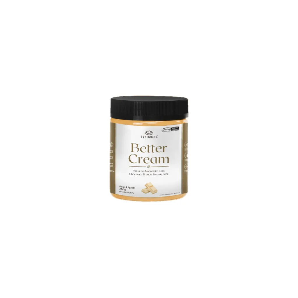 Pasta de Amendoin Better Cream Chocolate Branco Zero Açucar 250g