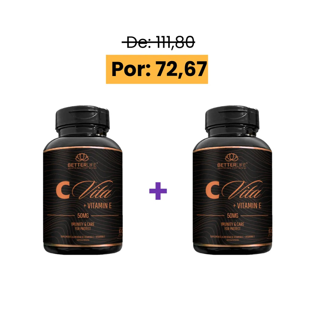 Kit com 2 C Vita + Vitamina E 60 Cápsulas - Para 2 meses