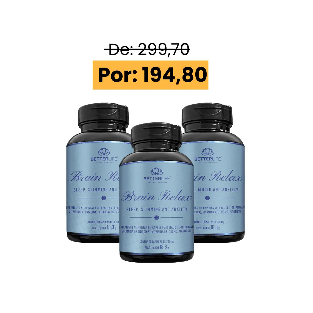 Kit com 3 Brain Relax 60 Cápsulas - Para 3 meses