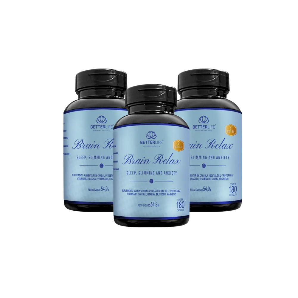 Kit com 3 Brain Relax 180 Cápsulas - Para 9 meses