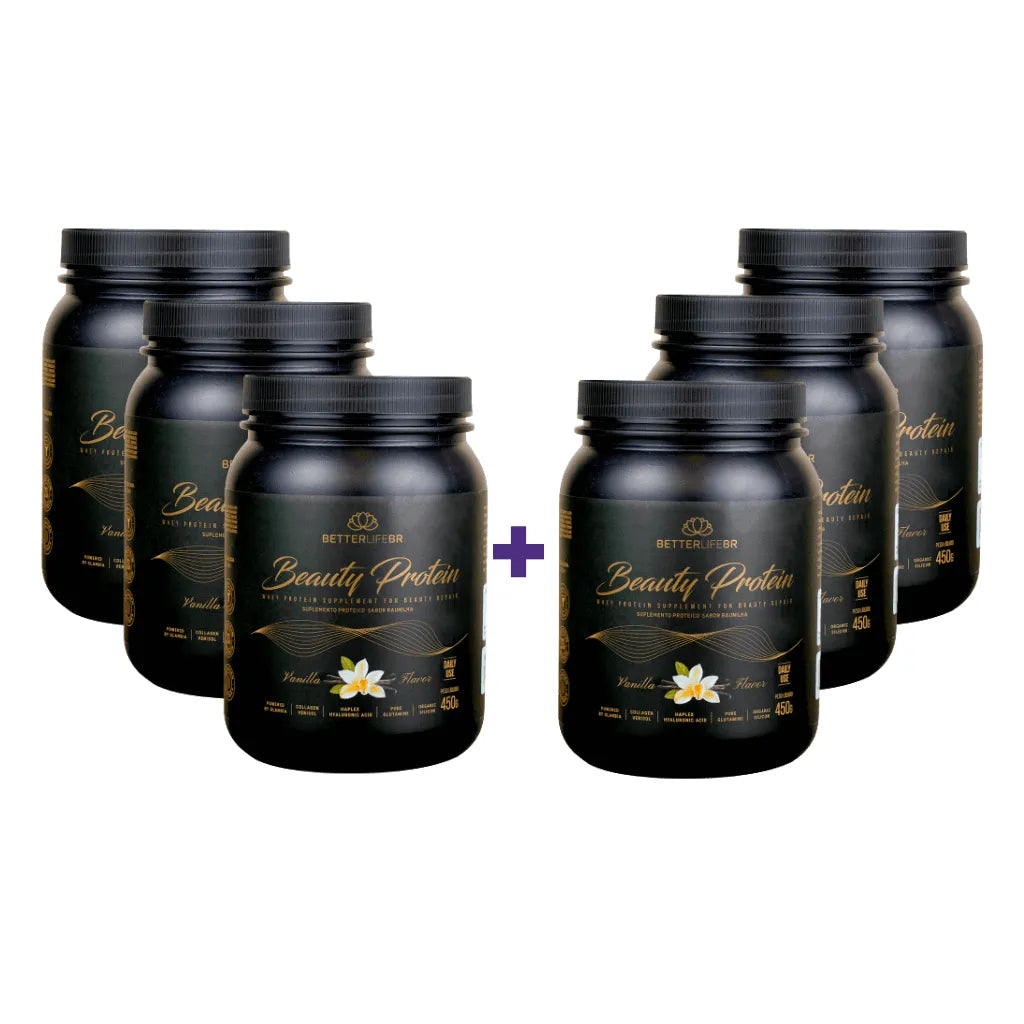 Super Combo 6 Proteína Beauty Whey Protein Baunilha 450g