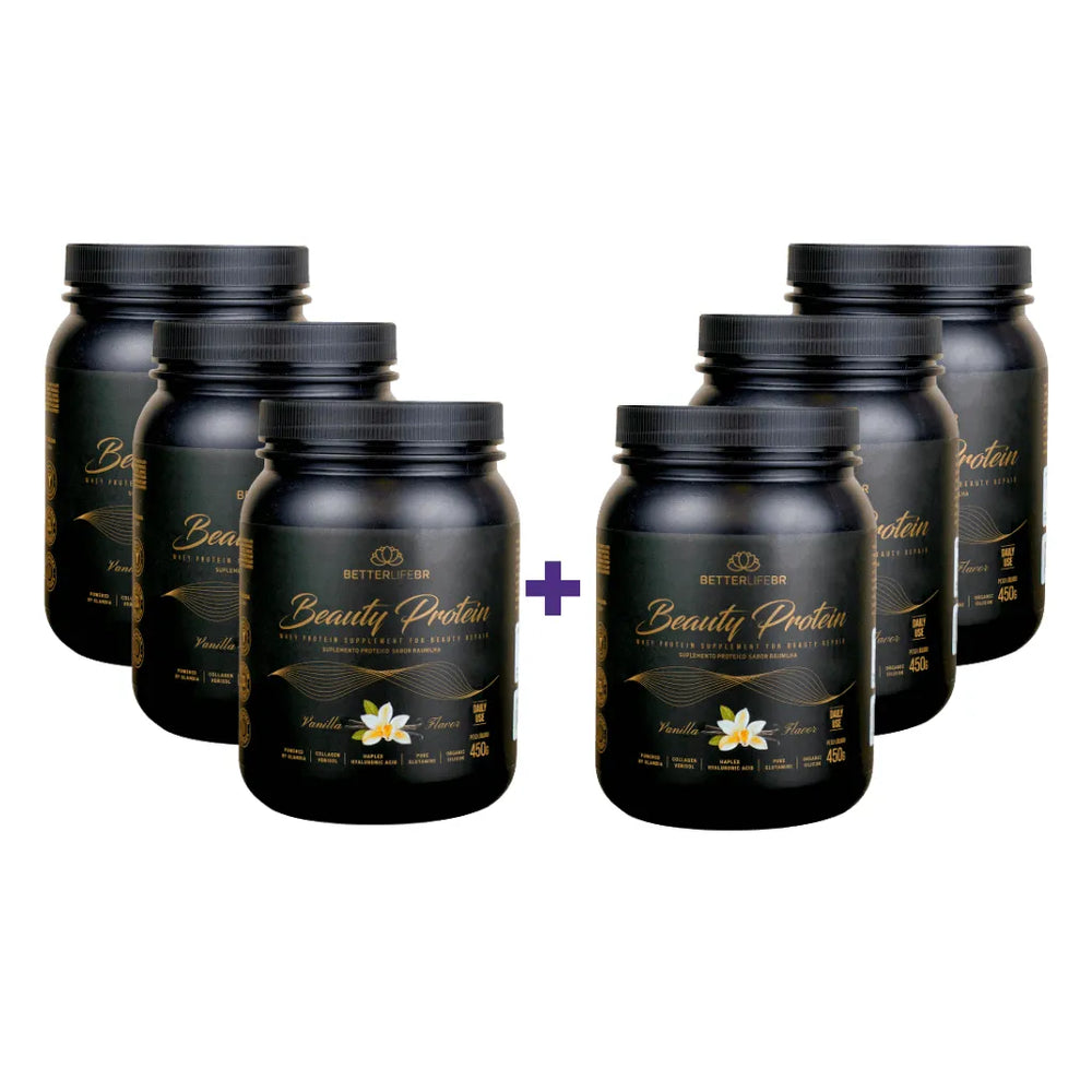 Super Combo 6 Proteína Beauty Whey Protein Baunilha 450g