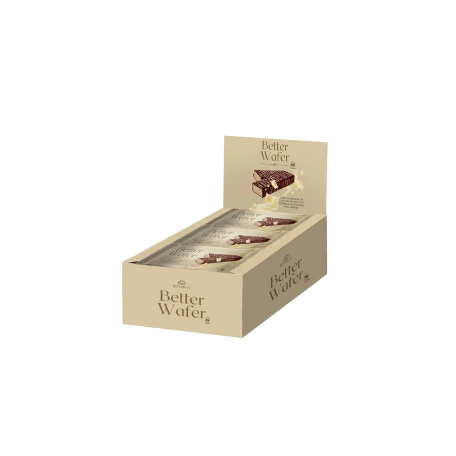 Better Wafer Proteica Chocolate Branco com Cobertura de Chocolate - Caixa com 12 un