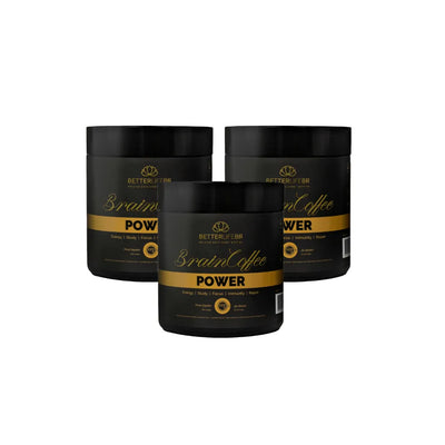Kit com 3 Café em Pó Solúvel Brain Coffe Power 220g