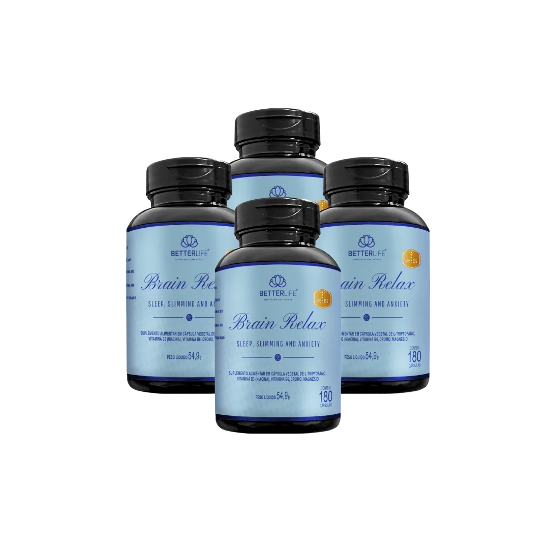 Kit com 4 Brain Relax 180 Cápsulas - Para 12 meses