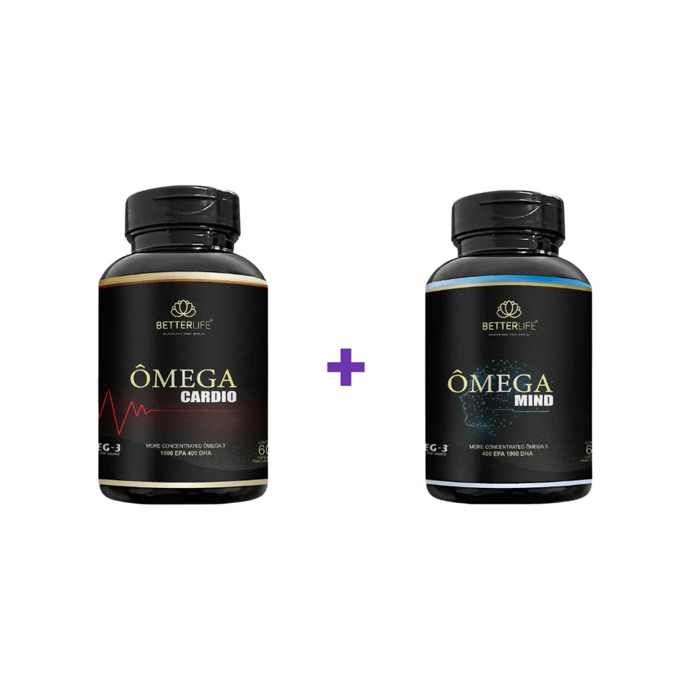 Kit 1 Ômega Mind 400 EPA 1000 DHA + 1 Ômega Cardio 1000 EPA 400 DHA