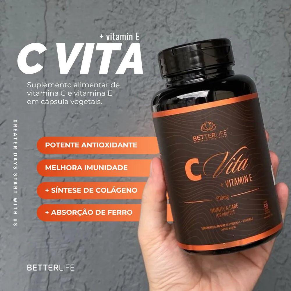 
                  
                    Kit com 3 C Vita + Vitamina E 60 Cápsulas - Para 3 meses
                  
                